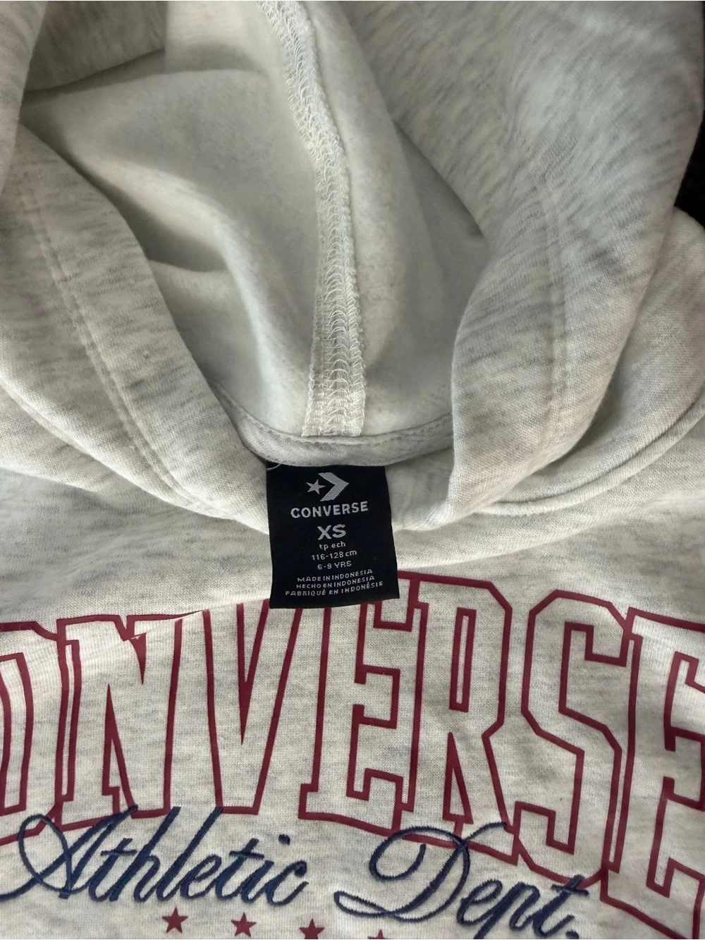 NWT Converse Girls Boyfriend Hoodie XS 6-9 years